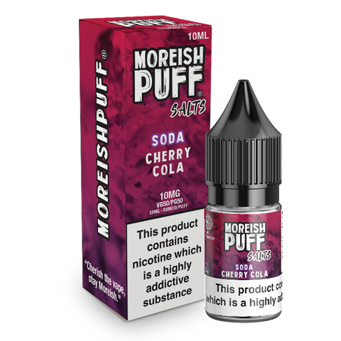 Moreish Puff Nic Salts Cherry Cola Soda 10ml E-Liquid