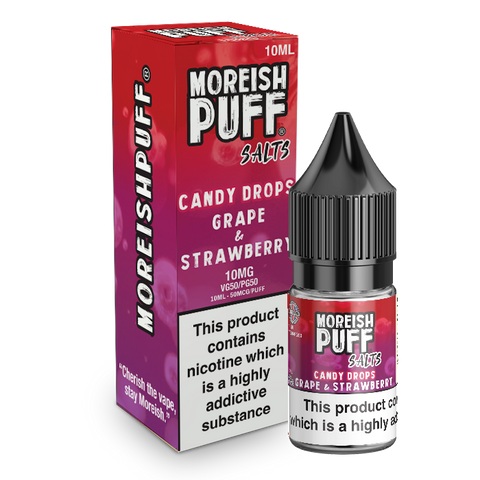 Moreish Puff Nic Salts Candy Drops Grapefruit and Strawberry 10ml E-Liquid