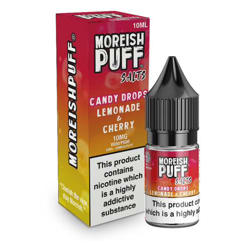 Moreish Puff Nic Salts Candy Drops Lemonade and Cherry 10ml E-Liquid