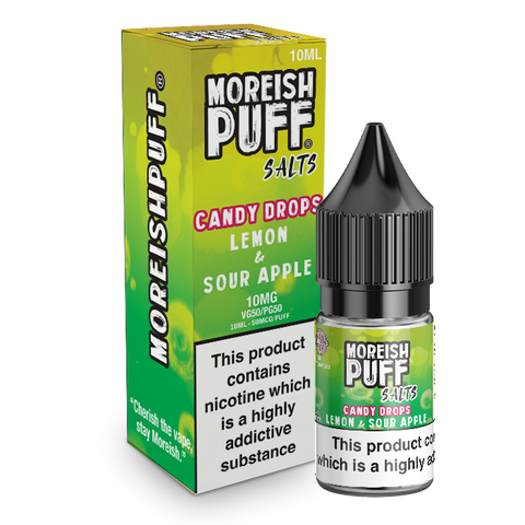 Moreish Puff Nic Salts Candy Drops Lemon and Sour Apple 10ml E-Liquid