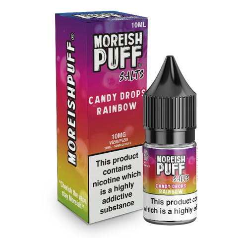 Moreish Puff Nic Salts Candy Drops Rainbow 10ml E-Liquid