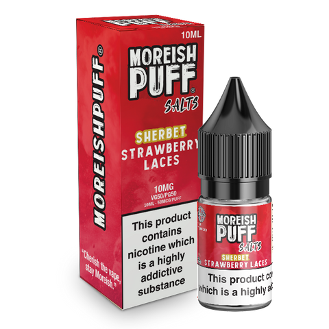 Moreish Puff Nic Salts Sherbet Strawberry Laces 10ml E-Liquid