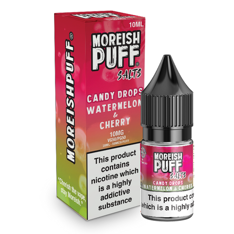 Moreish Puff Nic Salts Candy Drops Watermelon and Cherry 10ml E-Liquid